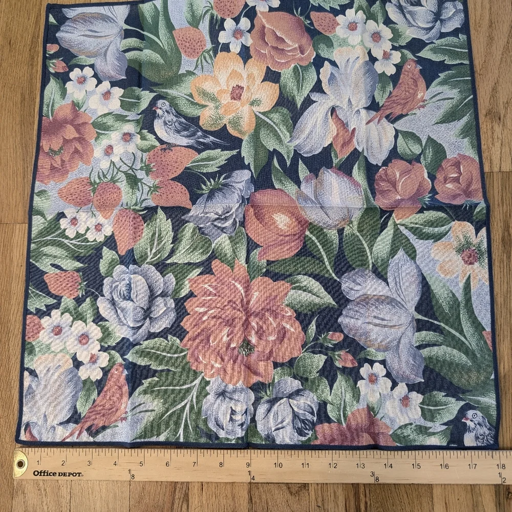 NEW Floral & Bird Napkins Set of 8 Mervyn's 80s 90s Vintage Cottagecore Cotton X